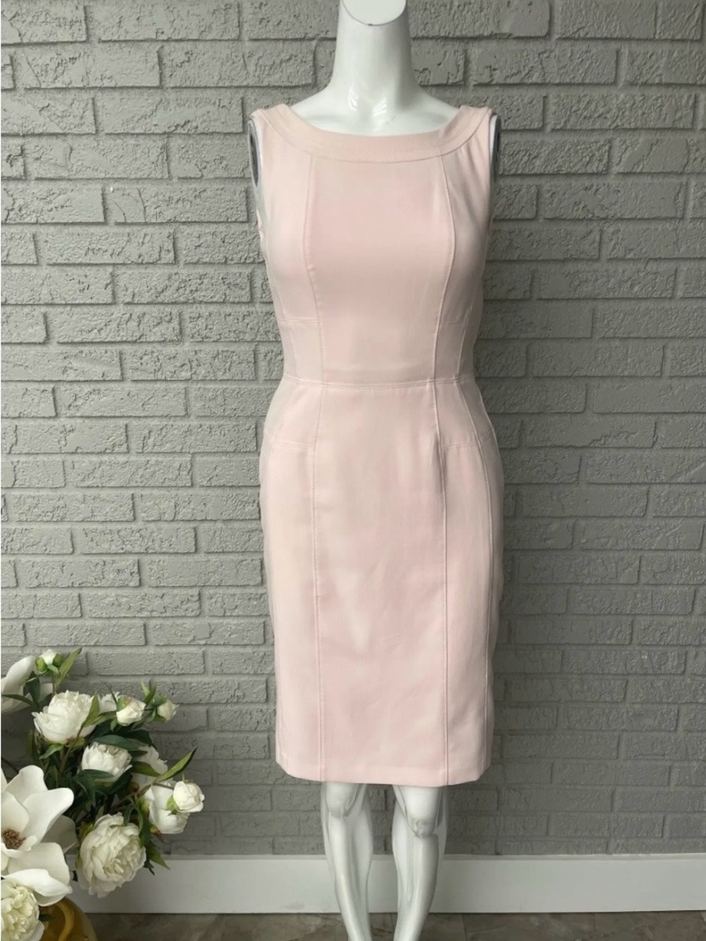 White House Black Market Light Pink Midi Sheath Dress